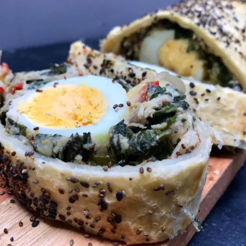 Arrollado de pollo y espinaca