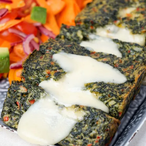 budín de espinaca y muzzarela