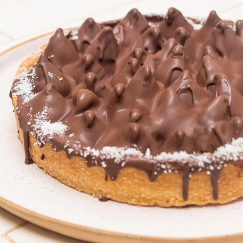 Torta conitos de dulce de leche bañada en chocolate