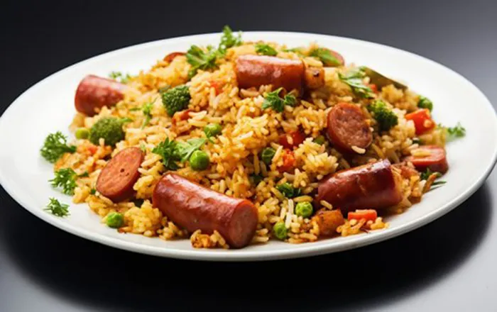 arroz-frito-con-salchichas