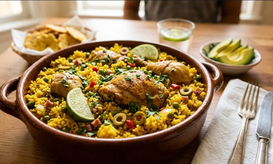 Arroz amarillo con pollo