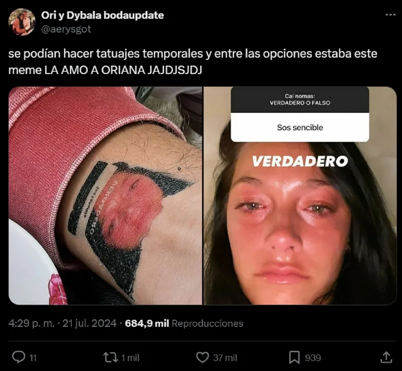 oriana-sabatini-casamiento-paulo-dybala-tatuaje