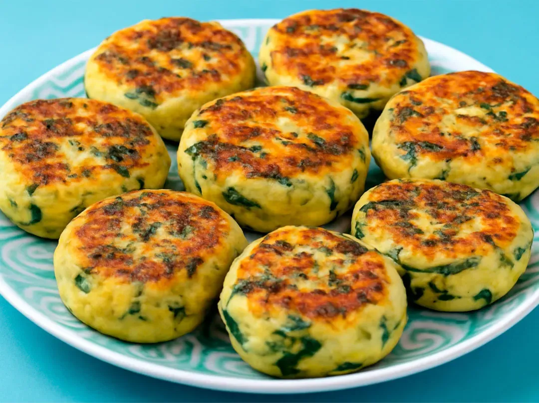 tortitas de papas y espinacas