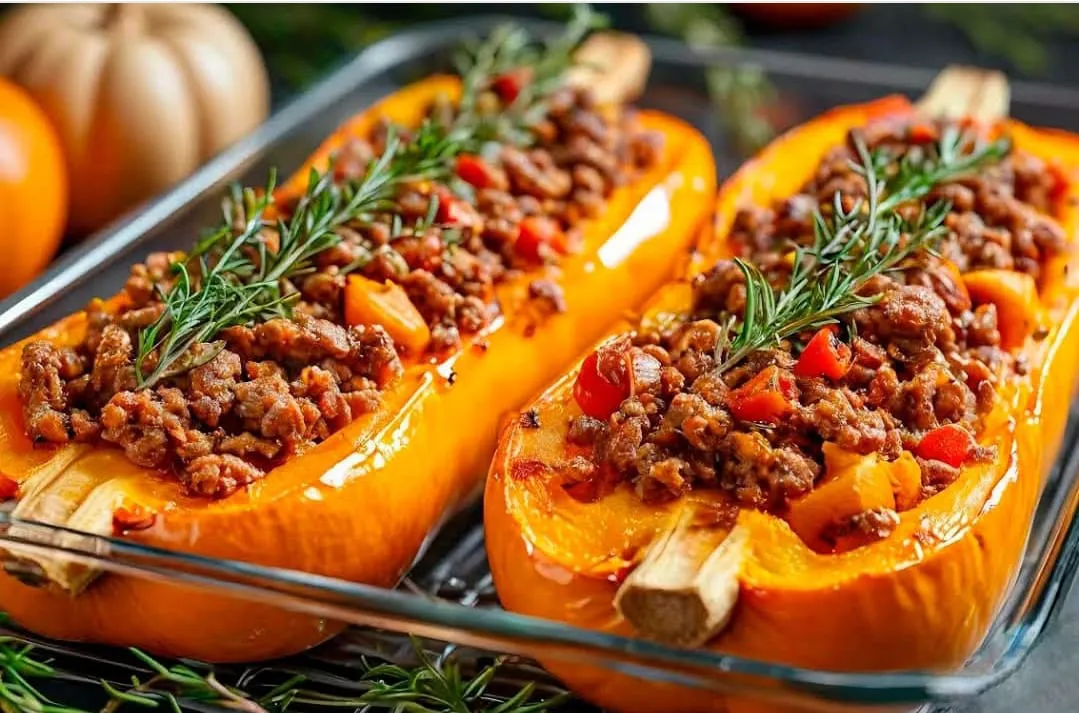 Calabaza rellena al horno