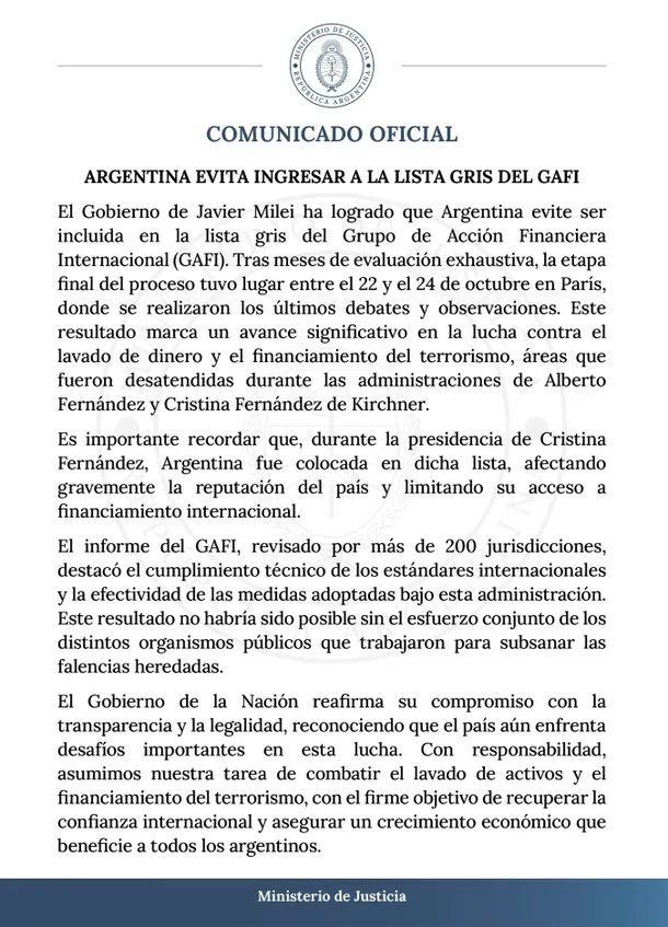 el-comunicado-del-ministerio-justicia-el-gafi