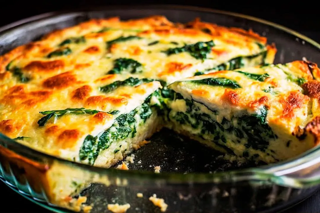 Tarata de espinaca y queso