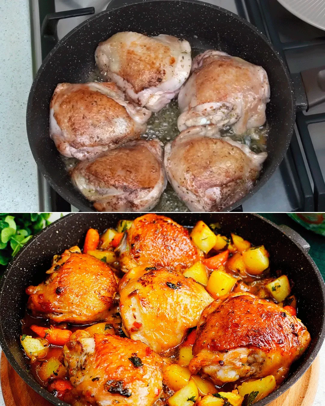 estofado de pollo con papas y verduras