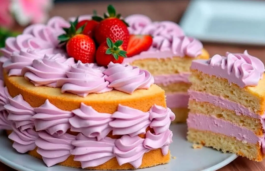 Torta de frutillas con crema