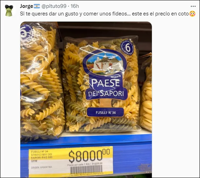 fideos en gondolas